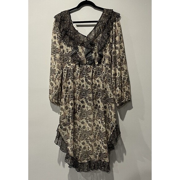 Anthropologie Blouse Women’s Medium Let Me Be Sheer Femme Paisley Button Down - Picture 3 of 11